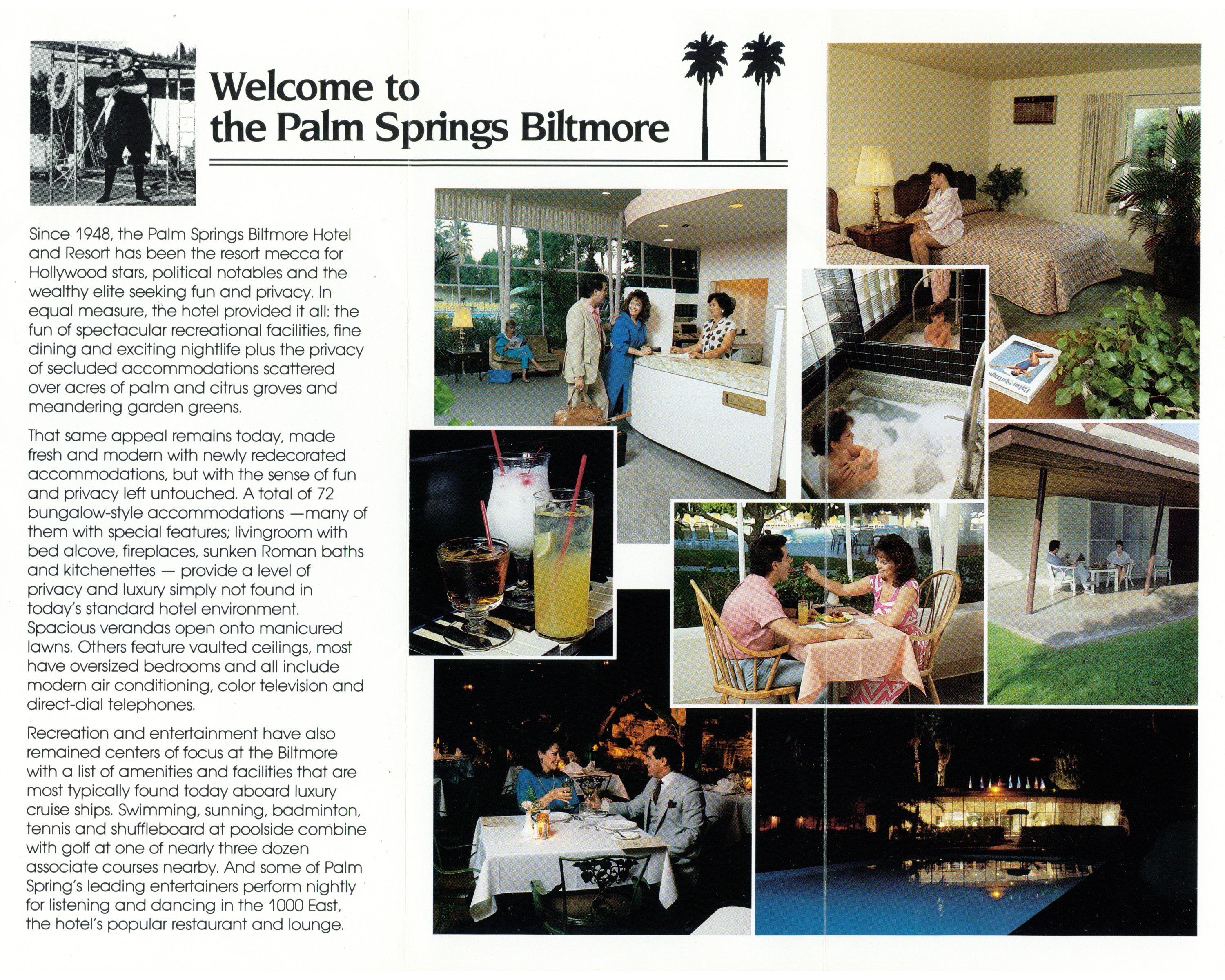 Rack brochure model for Palm Springs Biltmore Hotel