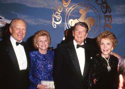 Ronald Reagan, Nancy Reagan, Betty Ford and Gerald Ford