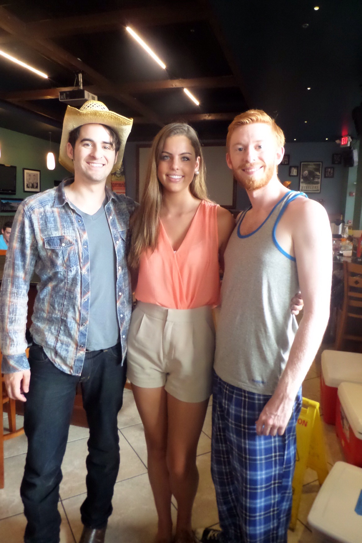Taylor with lead actors of The Alibi Boys, Will Ritchie and Sean Carmichael. TV Pilot in Naples, Florida by John E. Seymore of Seymore Films.