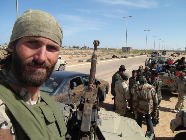 Matthew VanDyke, American freedom fighter in the 2011 Libyan Civil War. VanDyke served in the National Liberation Army of Libya (the rebel forces) during the revolution to overthrow Muammar Gaddafi.
