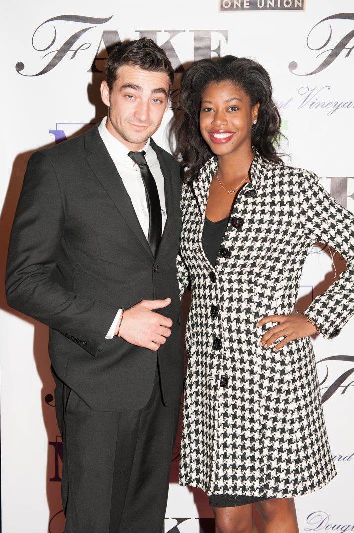 John Kyle Sutton with co-star Tamara Goodwin at the premiere of 'Fake'