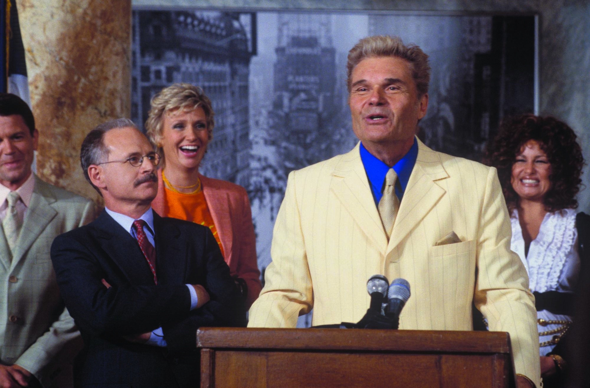 Still of Jennifer Coolidge, Jane Lynch, Michael Mantell and Fred Willard in A Mighty Wind (2003)