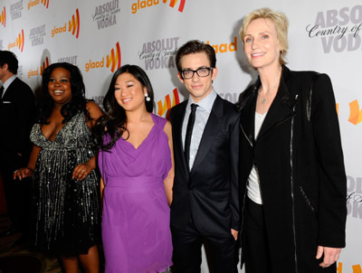 Jane Lynch, Kevin McHale, Jenna Ushkowitz and Amber Riley