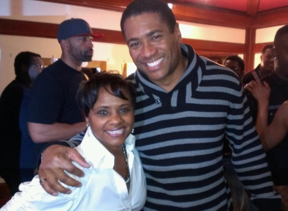 Actress Karen Malina White (Lean On Me, The Cosby Show, Etc.) and Mandell Frazier on set of TV One's 