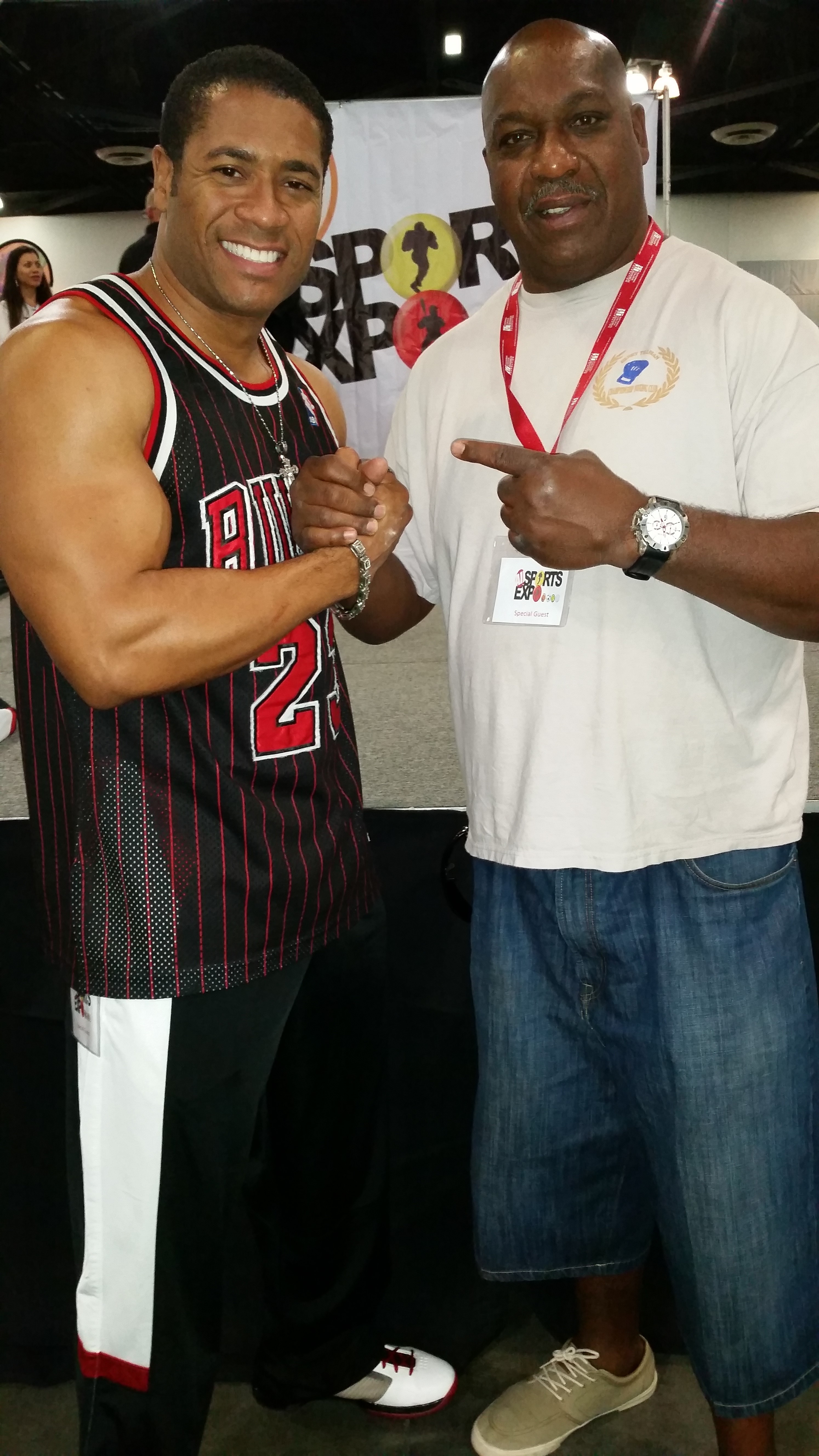 Olympic heavyweight boxing champion Henry Tillman and Mandell Frazier at event of 