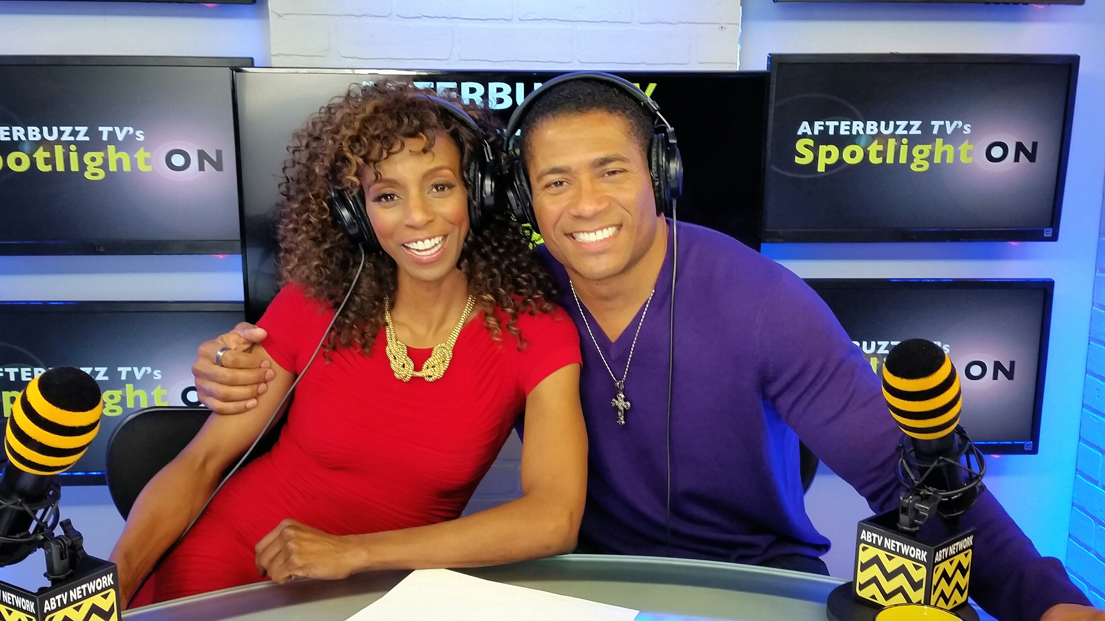 Actress/Host/Celebrity Personal Trainer Madison Chase interviewing Mandell Frazier on Maria Menouno's AfterBuzz TV's 