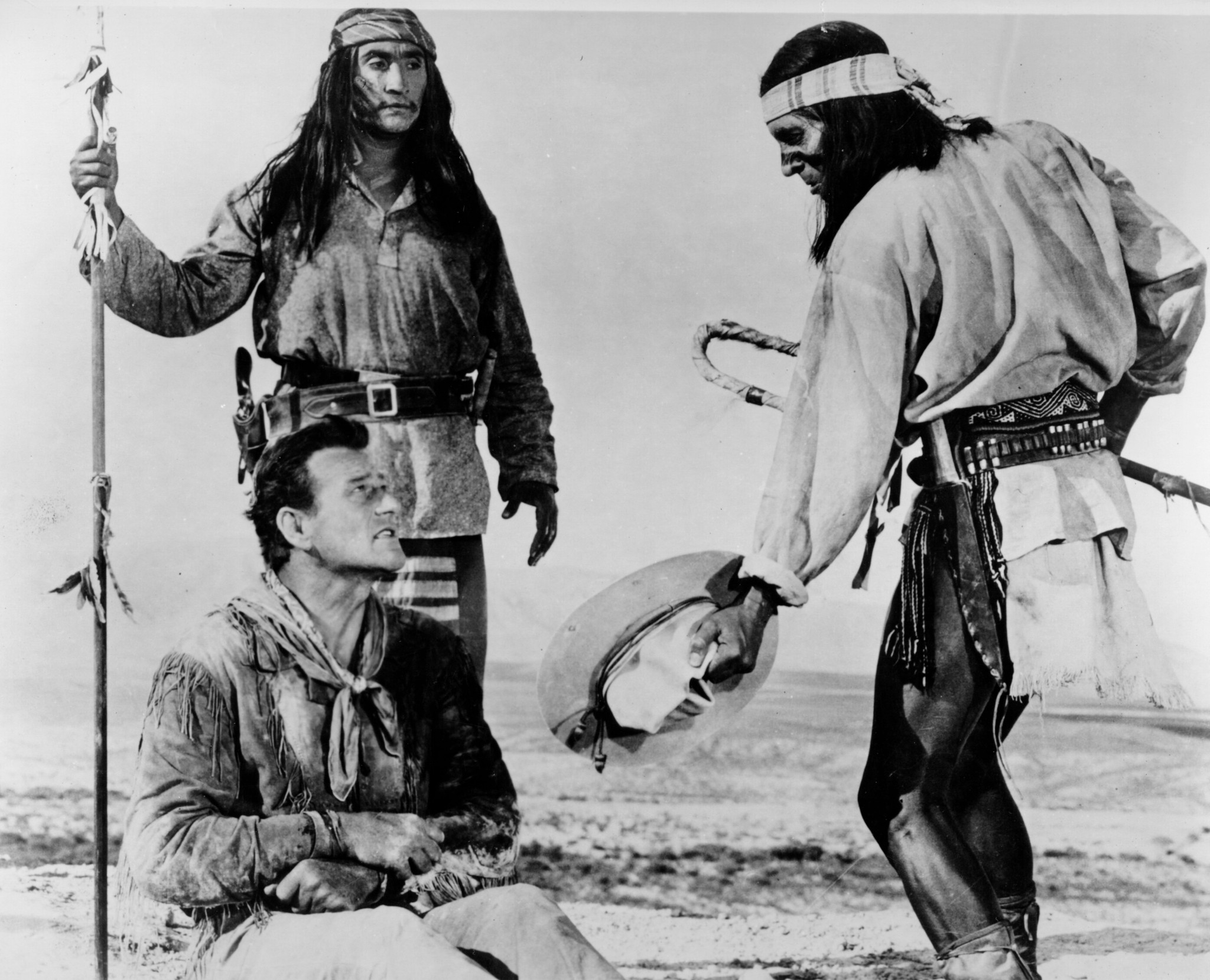 Still of John Wayne, Rodolfo Acosta and Michael Pate in Hondo (1953)