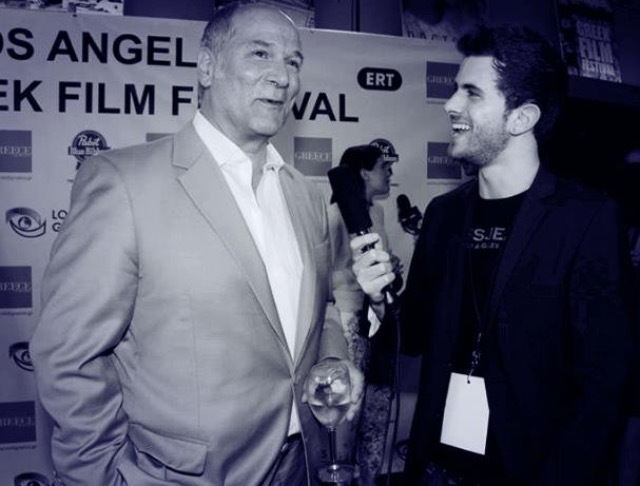 Rolandos Liatsos on the red carpet with John Kapelos from The Breakfast Club