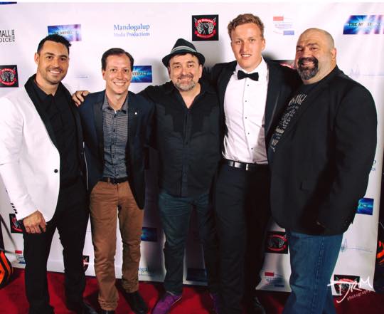Troy Coward, Aaron Kamp, Andrew Thorn, Ethann Sinclair and Jack Jovcic at the Australian premiere of 