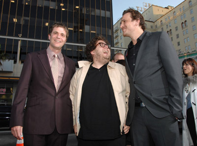 Jason Segel, Nicholas Stoller and Jonah Hill at event of Forgetting Sarah Marshall (2008)