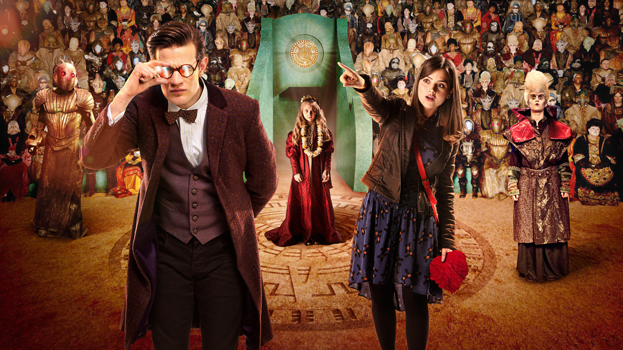 Still of Matt Smith and Jenna Coleman in Doctor Who: The Rings of Akhaten (2013)