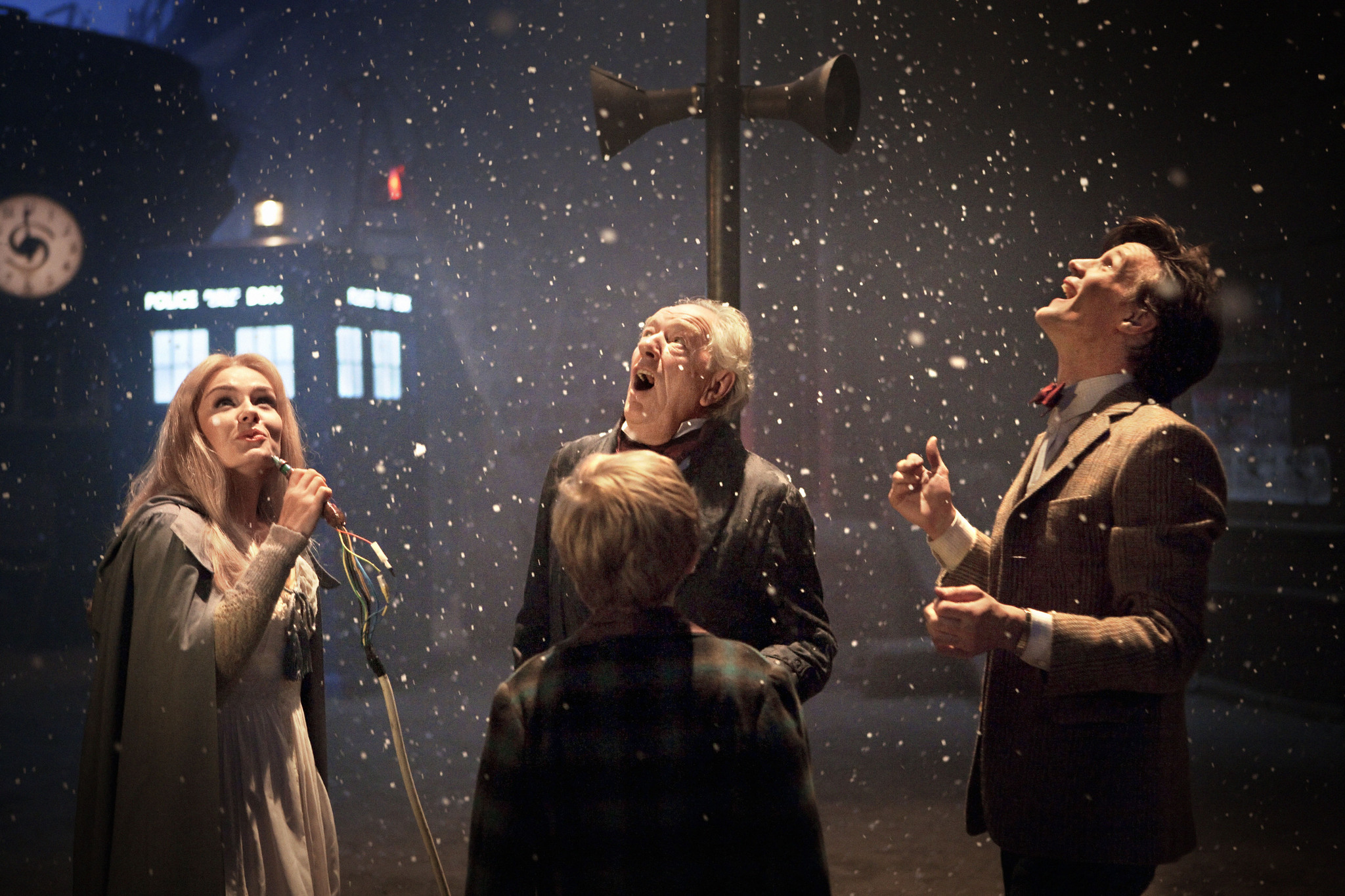 Still of Michael Gambon, Katherine Jenkins and Matt Smith in Doctor Who: A Christmas Carol (2010)