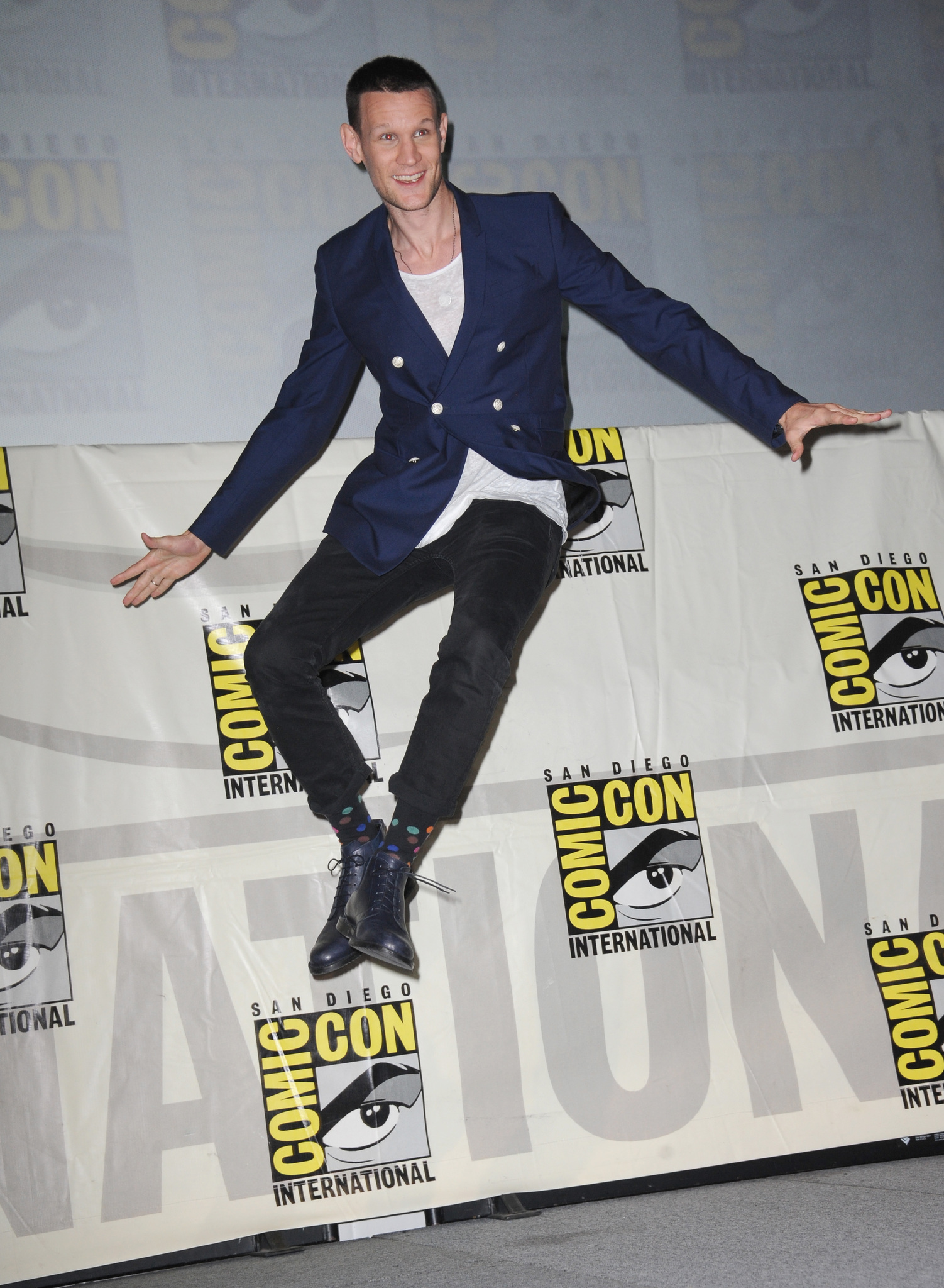 Actor Matt Smith speaks onstage at BBC America's 