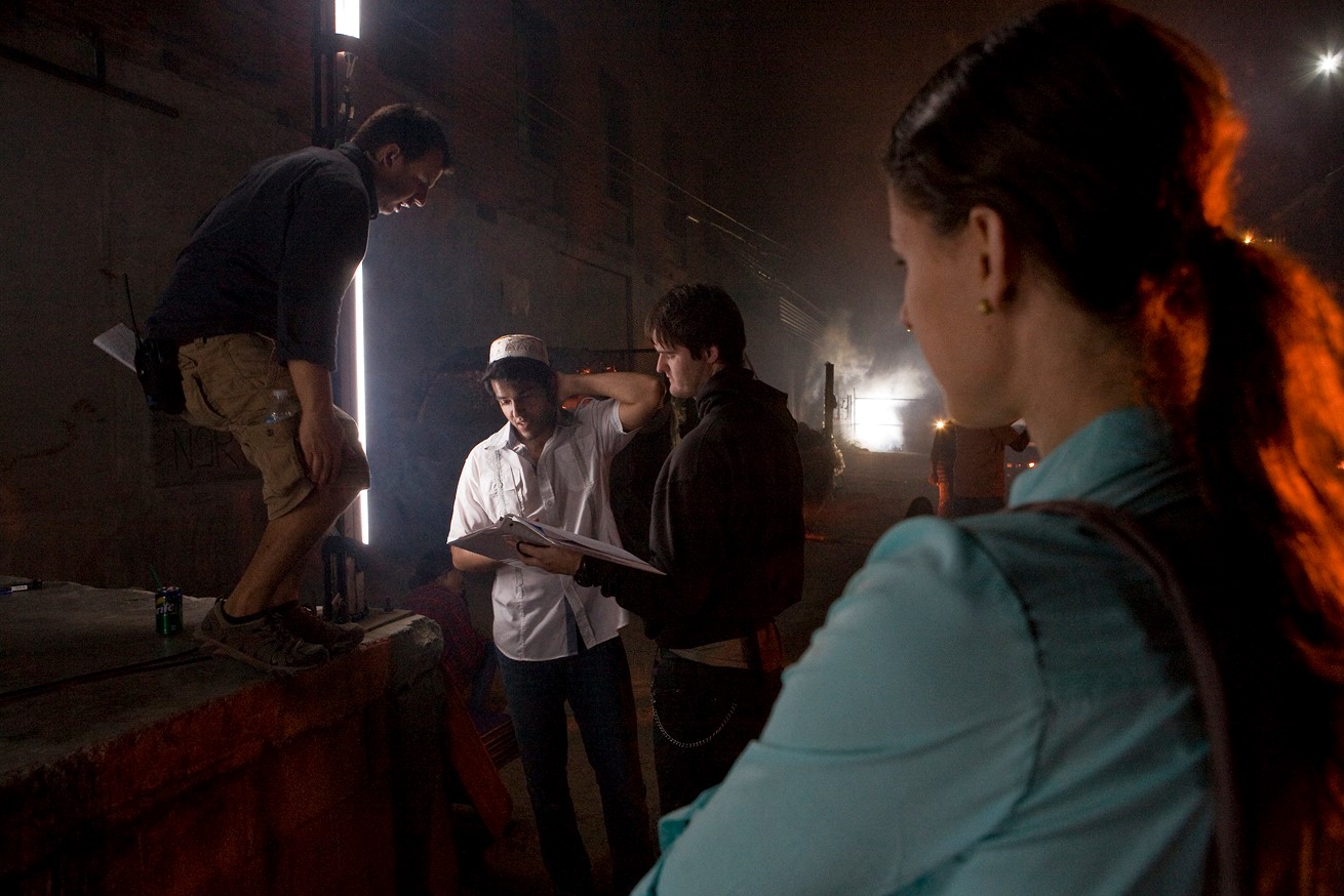 Nikki Bohm and Abhay Walia on set for Off The Record (2013)
