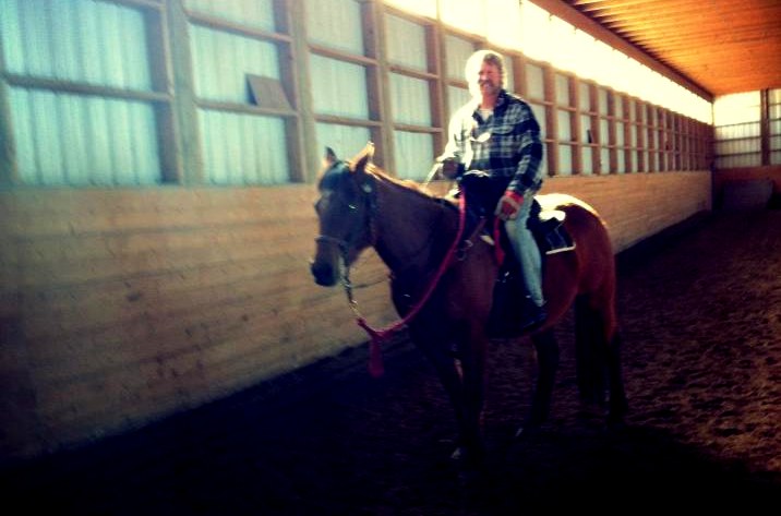 Terry A. Brown practicing his horsemanship.