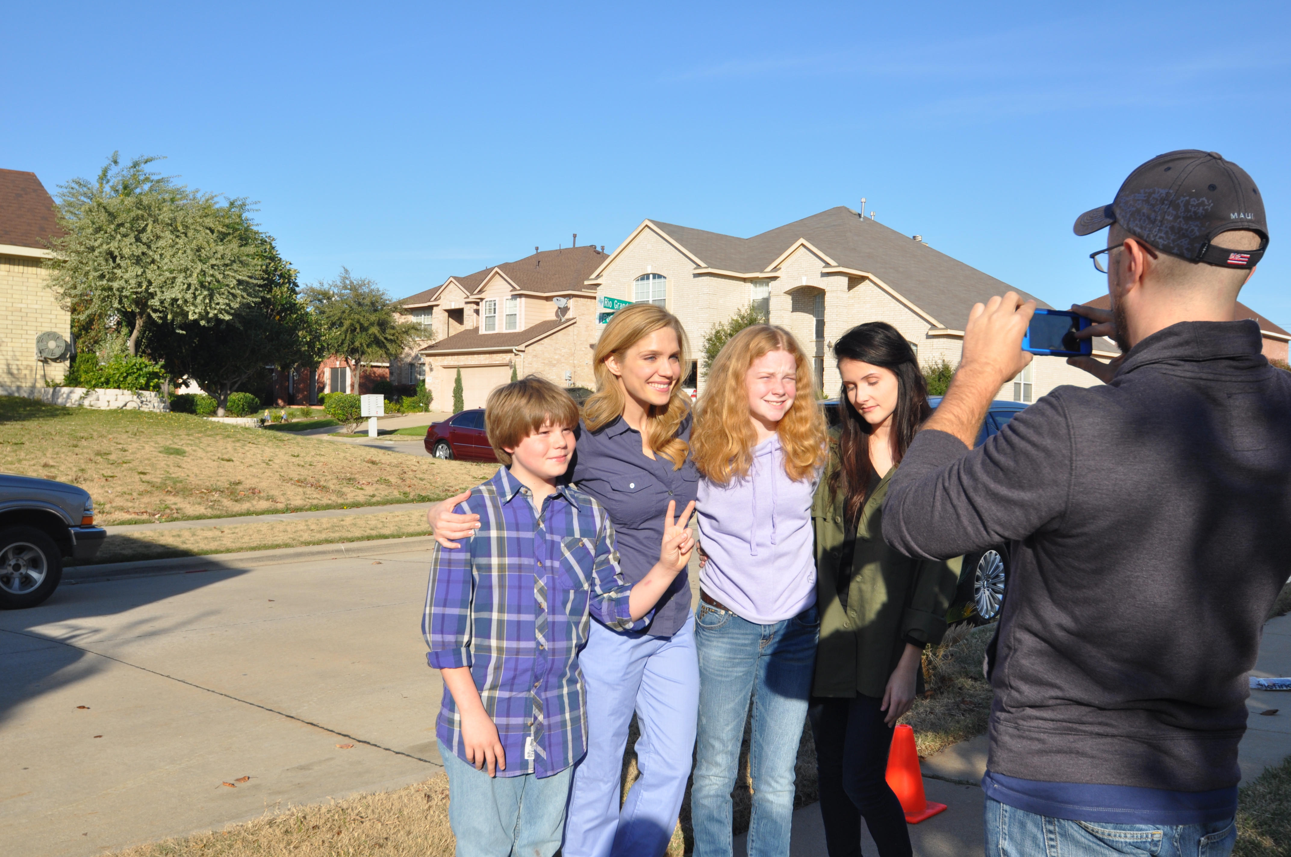 Kameron Badgers (L), Cassie Shea Watson, Taylor Ernzen, and Ashla Soter posting for Ghede Origins art director (and actor) Adam Dietrich for a 