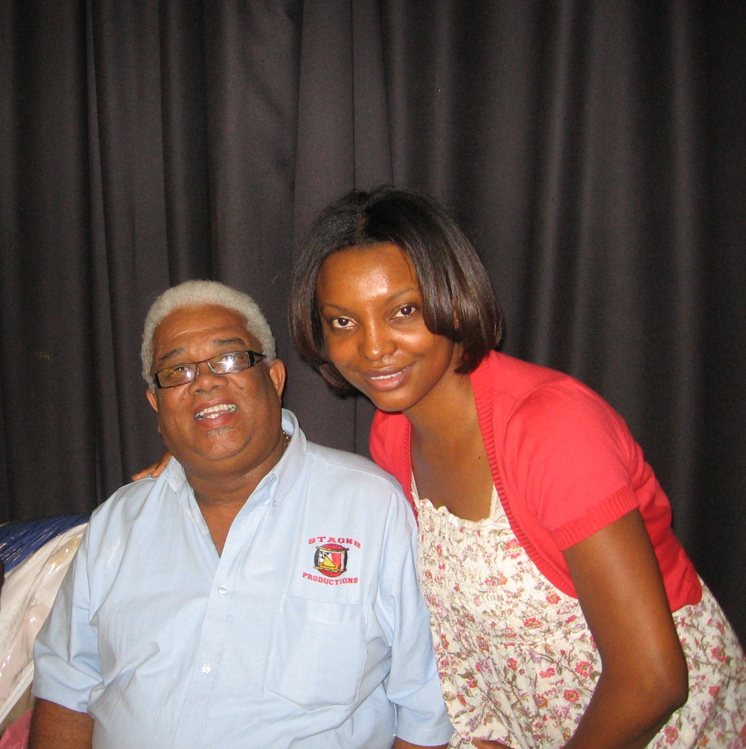 Backstage with Actor Volier Johnson and Raven Cinello after the play 