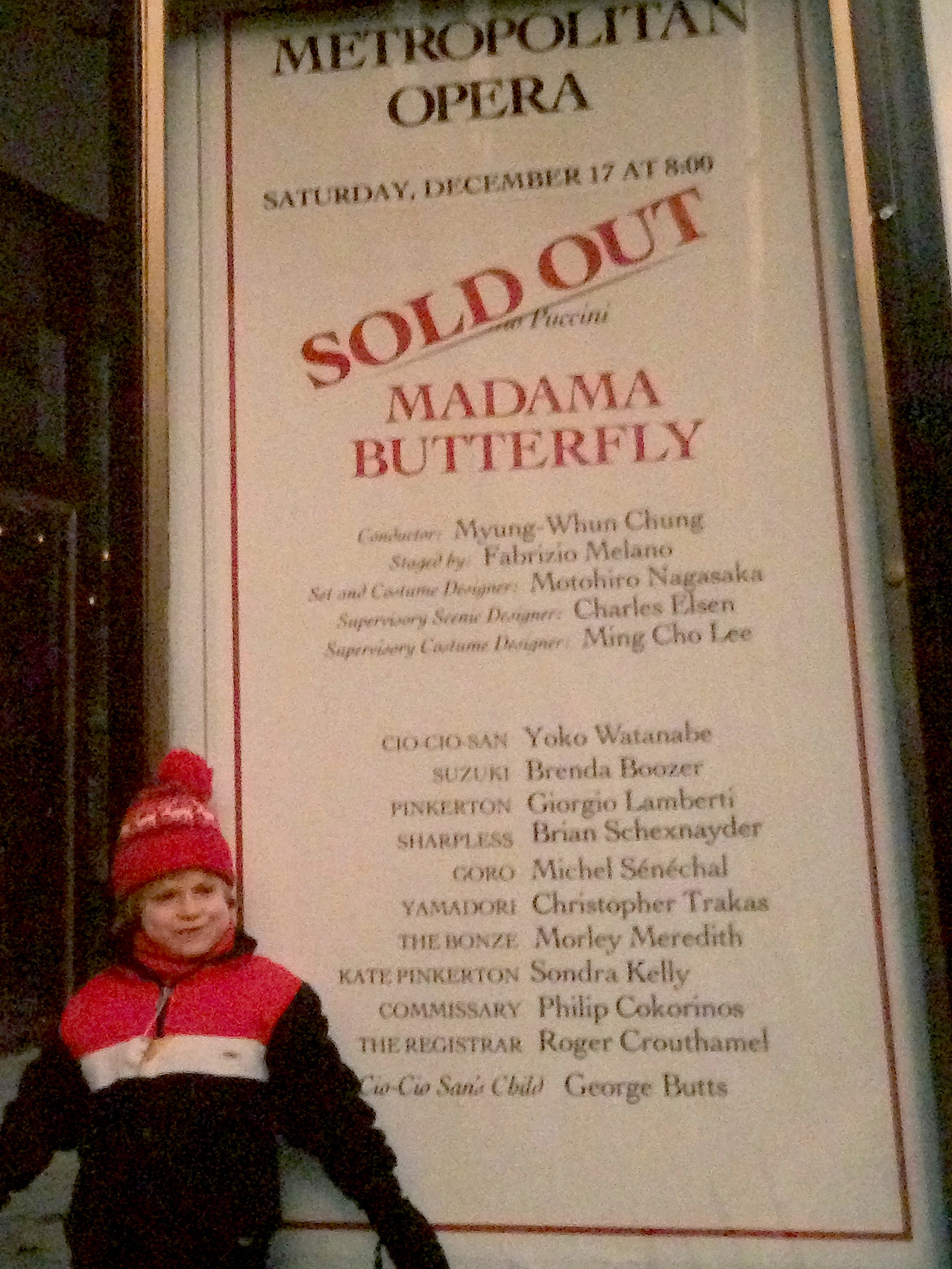 Outside the Met before a performance of Madama Butterfly