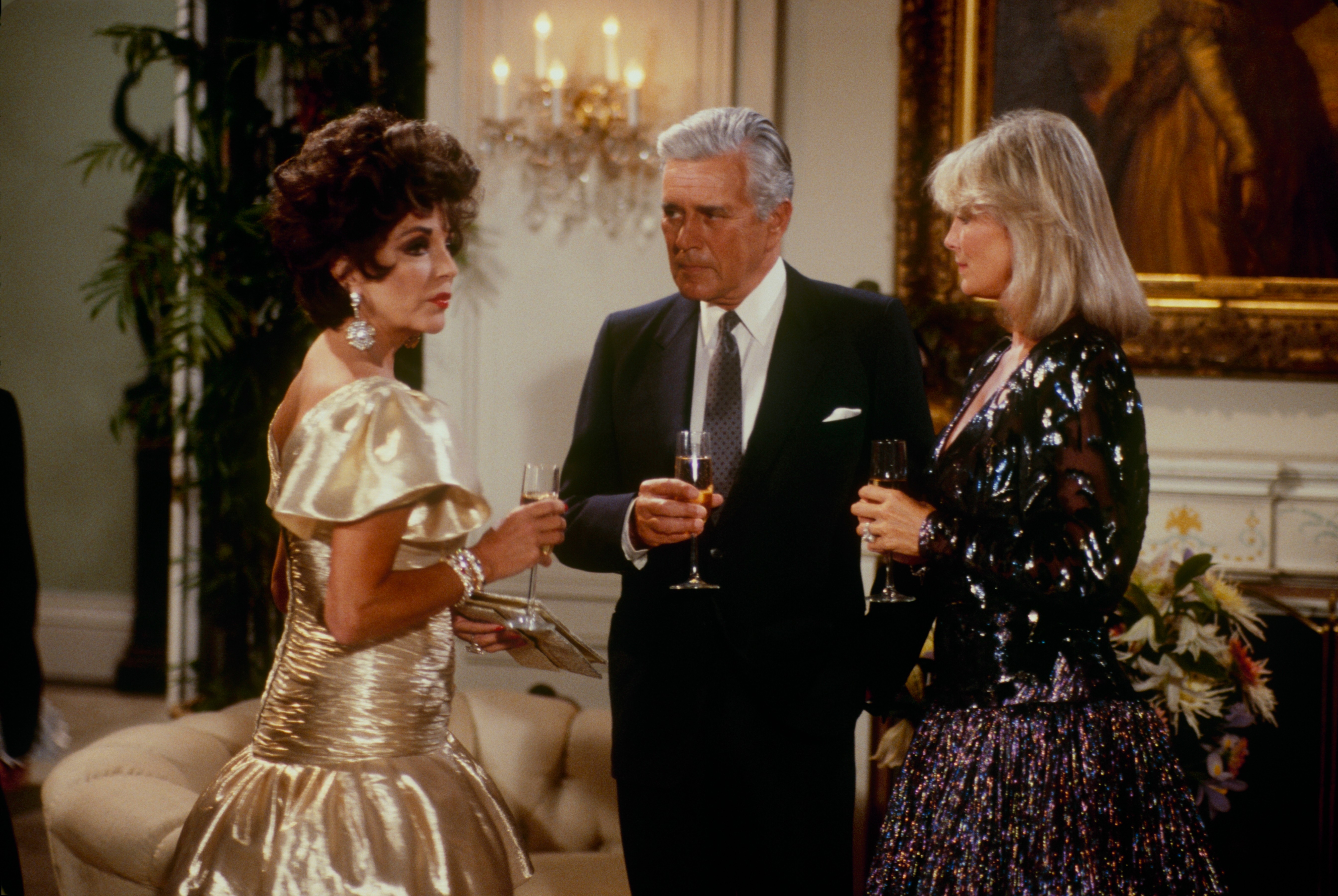 Still of Joan Collins, John Forsythe and Linda Evans in Dynasty (1981)