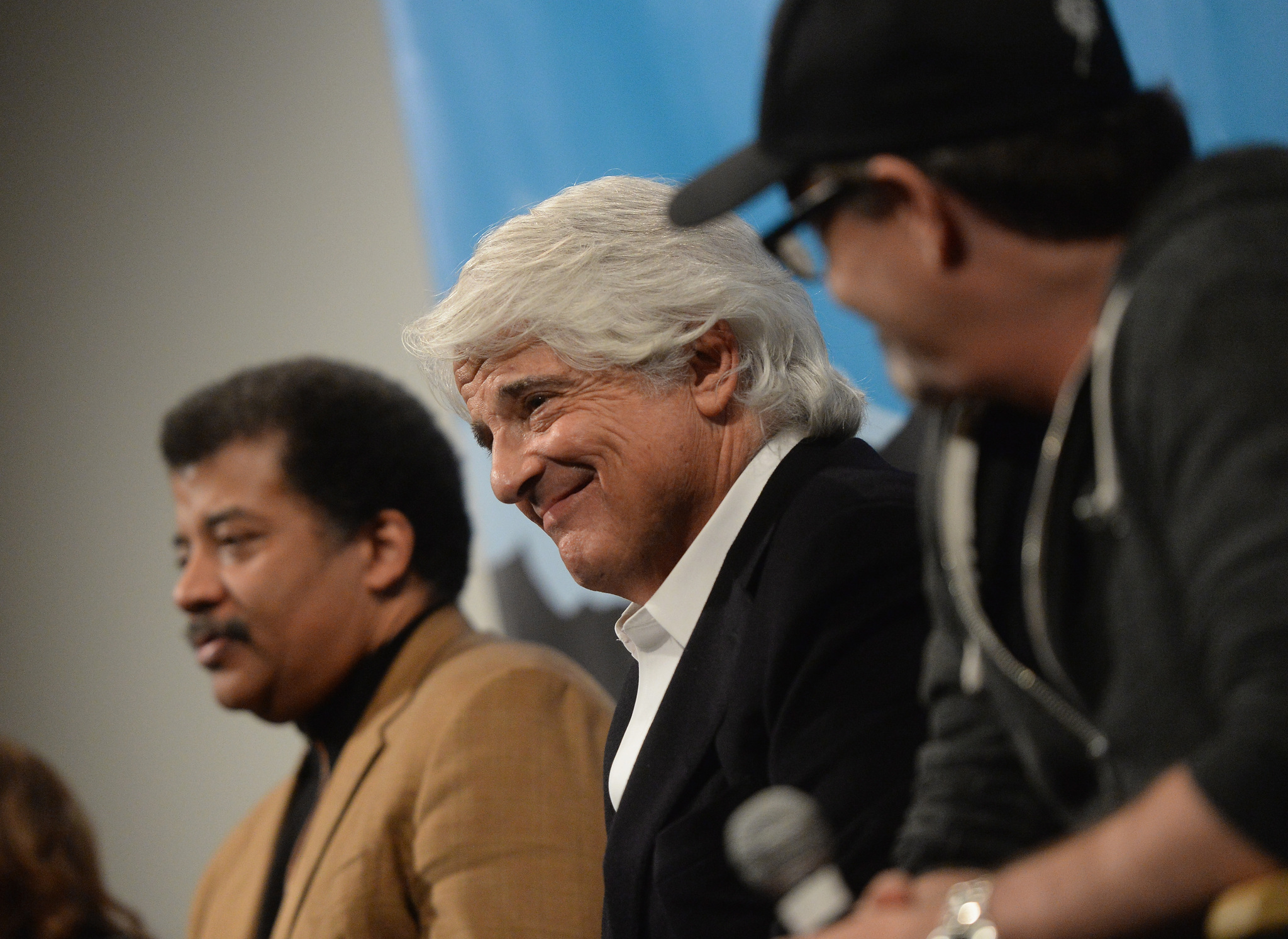 Mitchell Cannold, Jason Clark and Neil deGrasse Tyson at event of Cosmos: A Spacetime Odyssey (2014)
