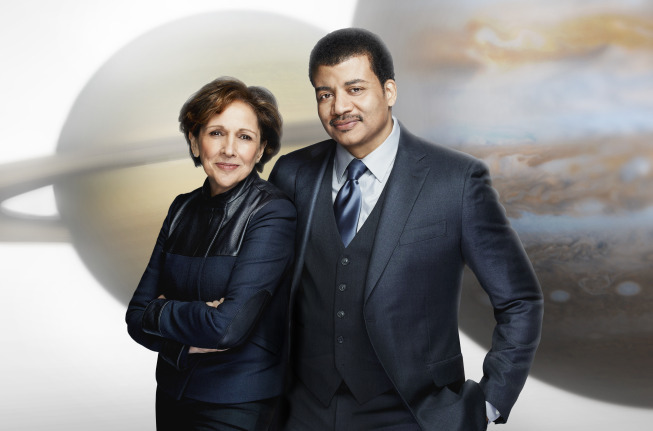 Still of Ann Druyan and Neil deGrasse Tyson in Cosmos: A Spacetime Odyssey (2014)