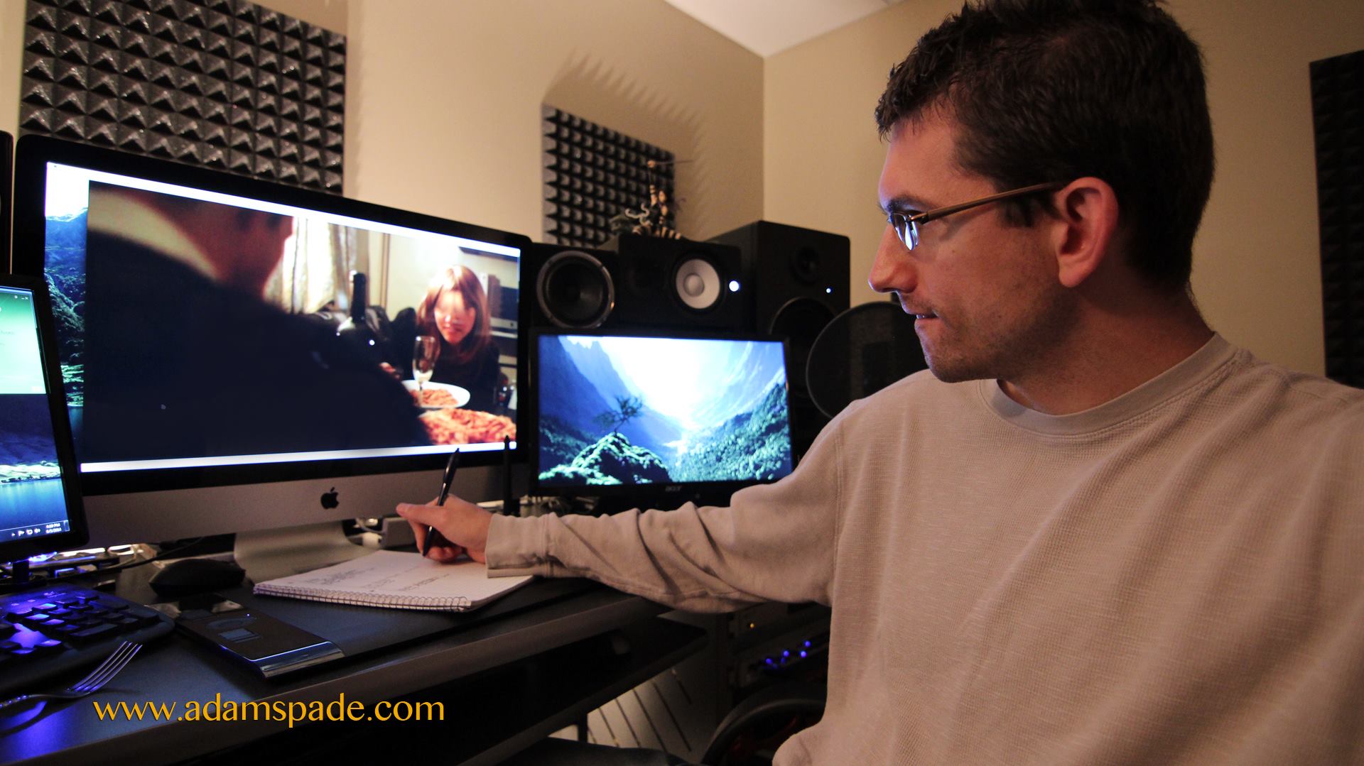 Spotting session with Composer, Adam Spade. Film: Vermilion.