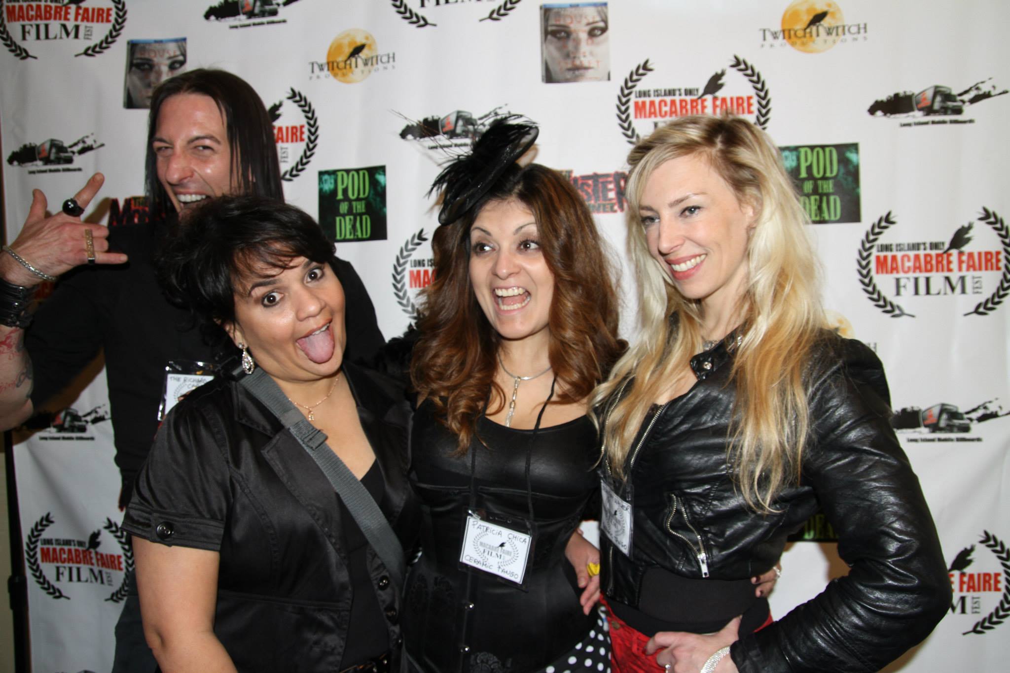 Badass crew with founder of Macabre Faire, LC Macabre being silly on the red carpet!