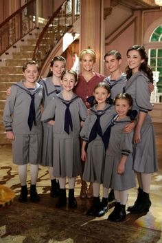 Carrie Underwood, Sophia Anne Caruso and Von Trapp children in Sound of Music Live on NBC