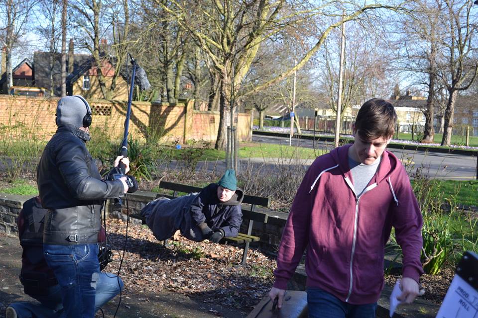 Jerry Anton and Karl Reay being filmed on short film 