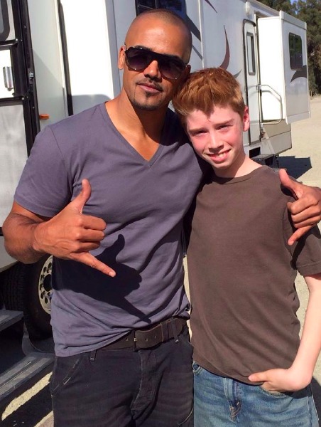 Shemar Moore and Steven Dady on the set of 