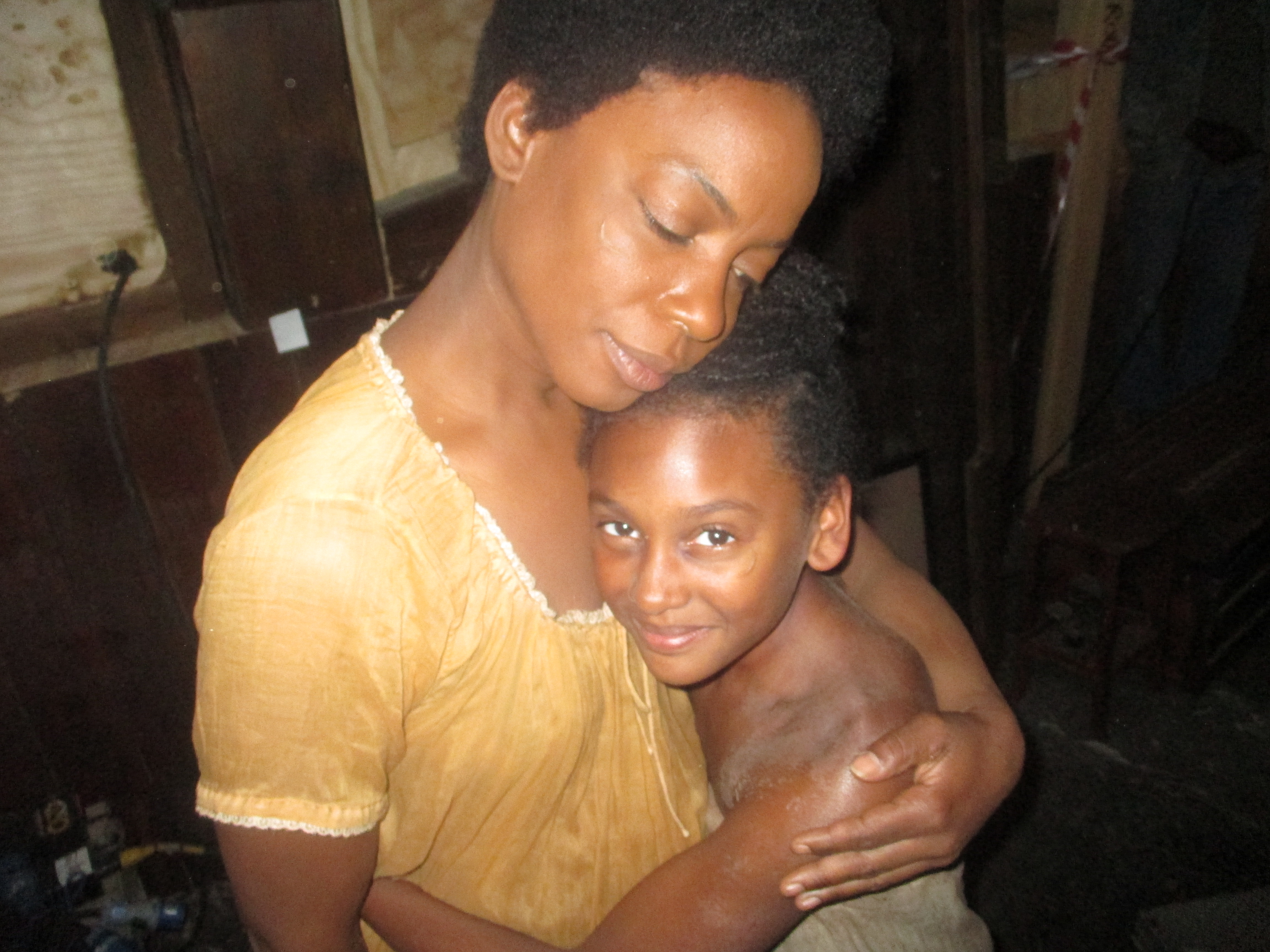 Shai Pierre-Dixon and Actress Aunjanue Ellis, on the set of 'The Book of Negroes'