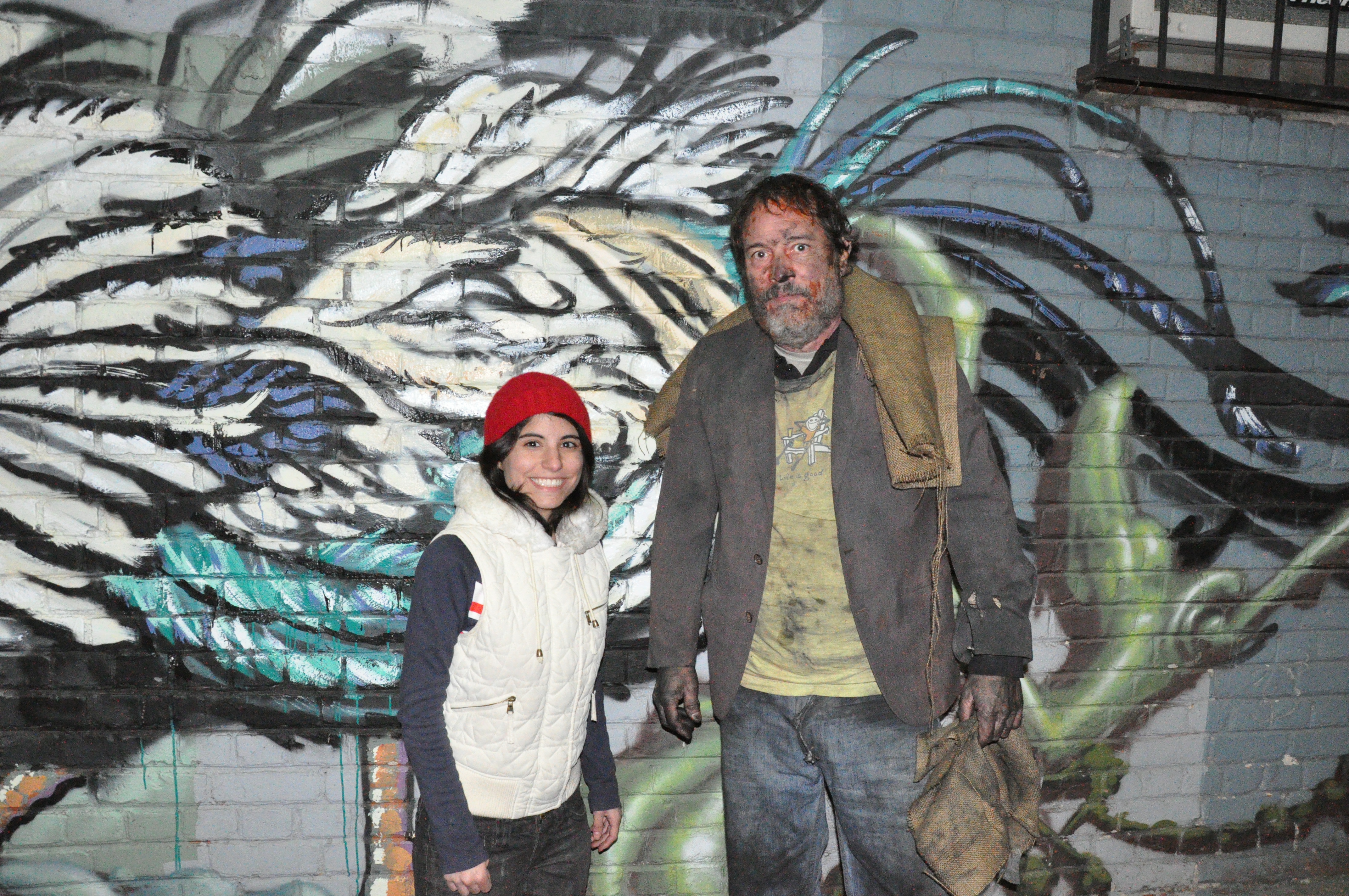 Romina and Manuel Espinosa on the set of The Insomniac.