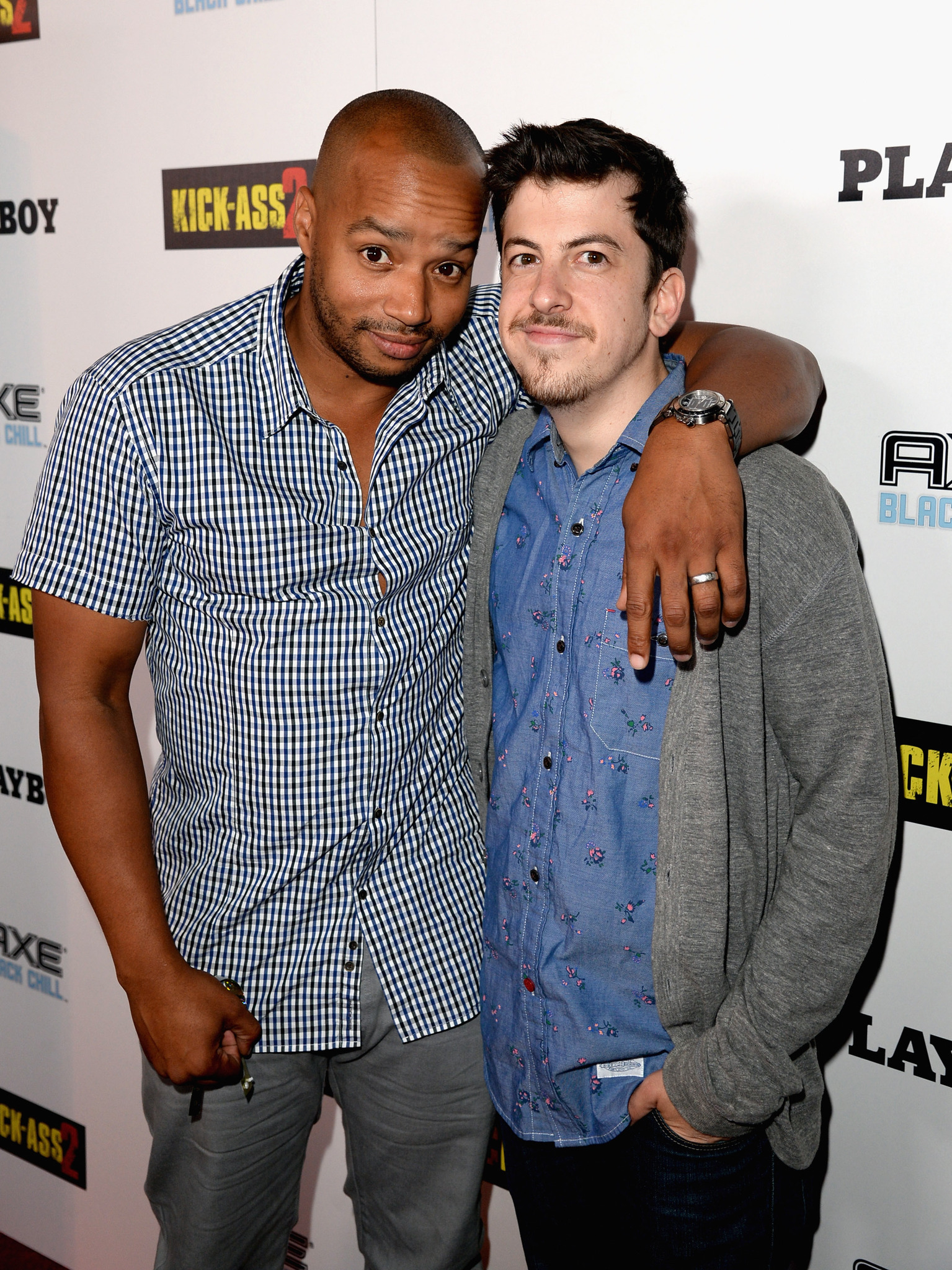 Donald Faison and Christopher Mintz-Plasse at event of Smugis zemiau juostos (2013)