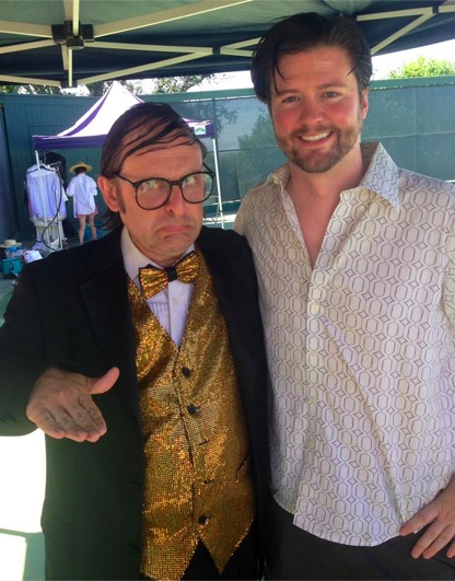 Actor Gregg Turkington and Executive Producer David J Phillips on the set of 