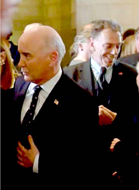 Thomas D.Weaver behind Matt Malloy in NYC on the set of ALPHA HOUSE 2013
