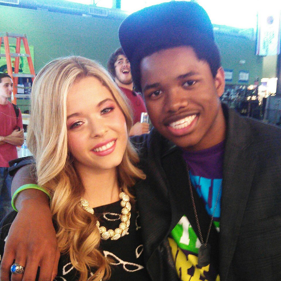 Nathan Davis Jr. and Sasha Pieterse on set of 