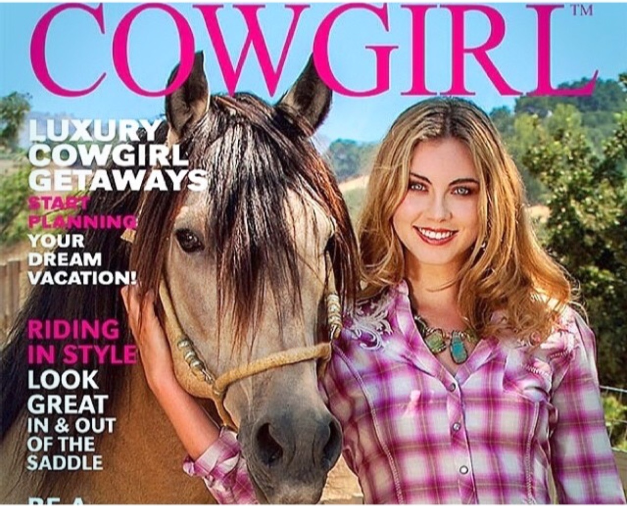 Natalie on her second cover of Cowgirl Magazine, 2014 spring edition.