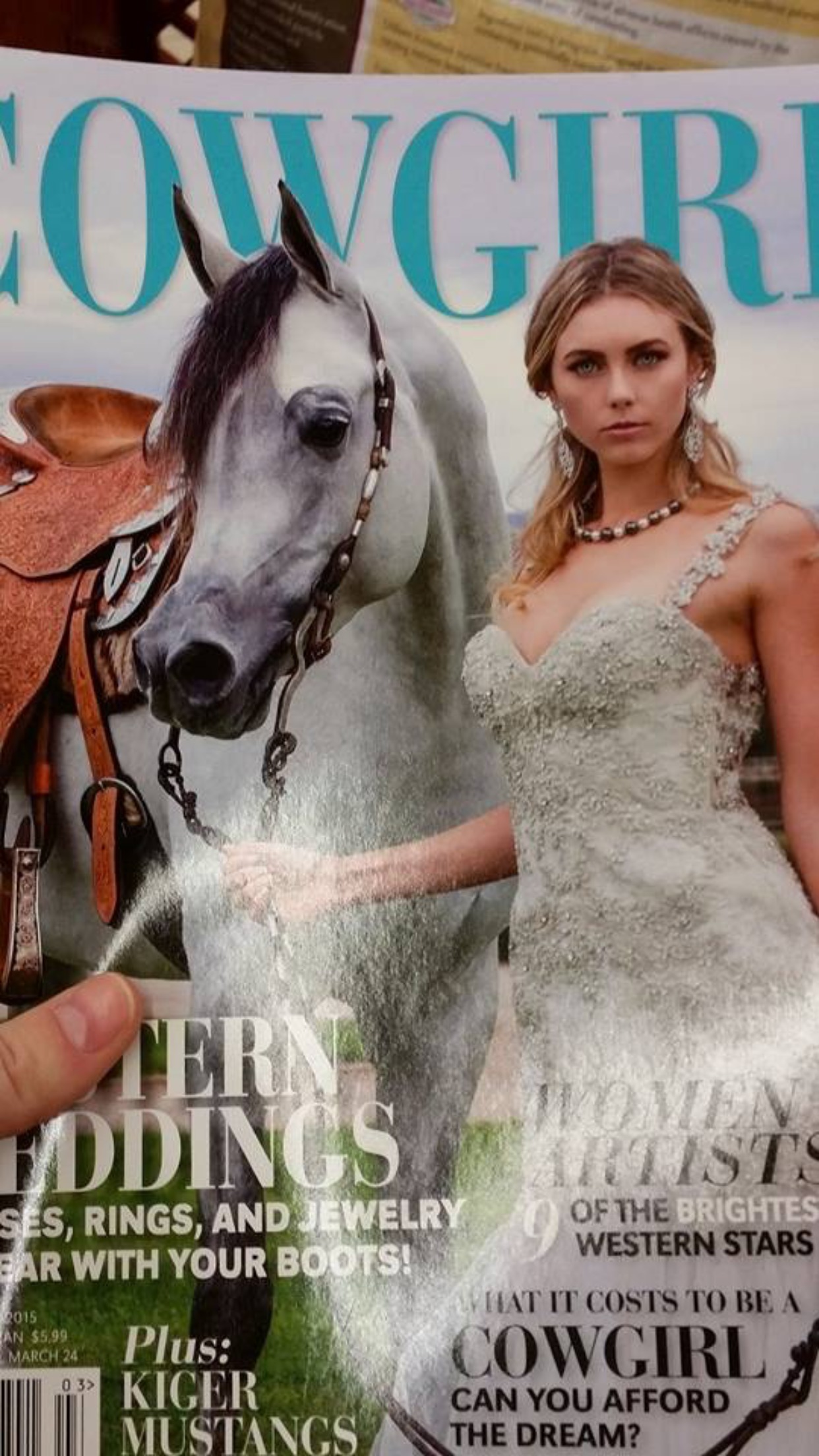 Natalie on her third cover of Cowgirl Magazine, 2015 wedding edition.