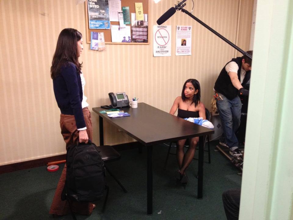 Interrogation scene on the set of The Life.