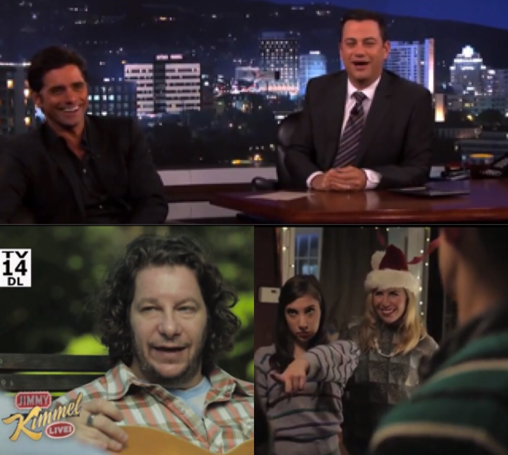 Sainty Nelsen featured on the Jimmy Kimmel Show while John Stamos was promoting his new series, 