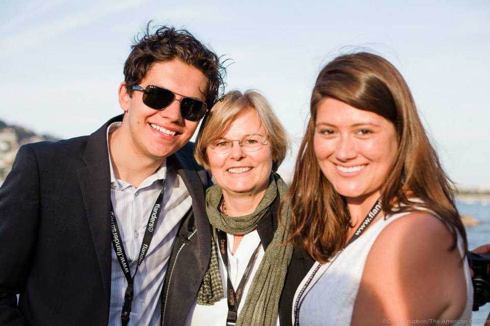 Sinking (2013) Dir. Joseph Scott Rodriguez (I), Program Director Monika Skerbelis, and Producer Molly Castro (I) at The 2014 Cannes Emerging Filmmaker Showcase.