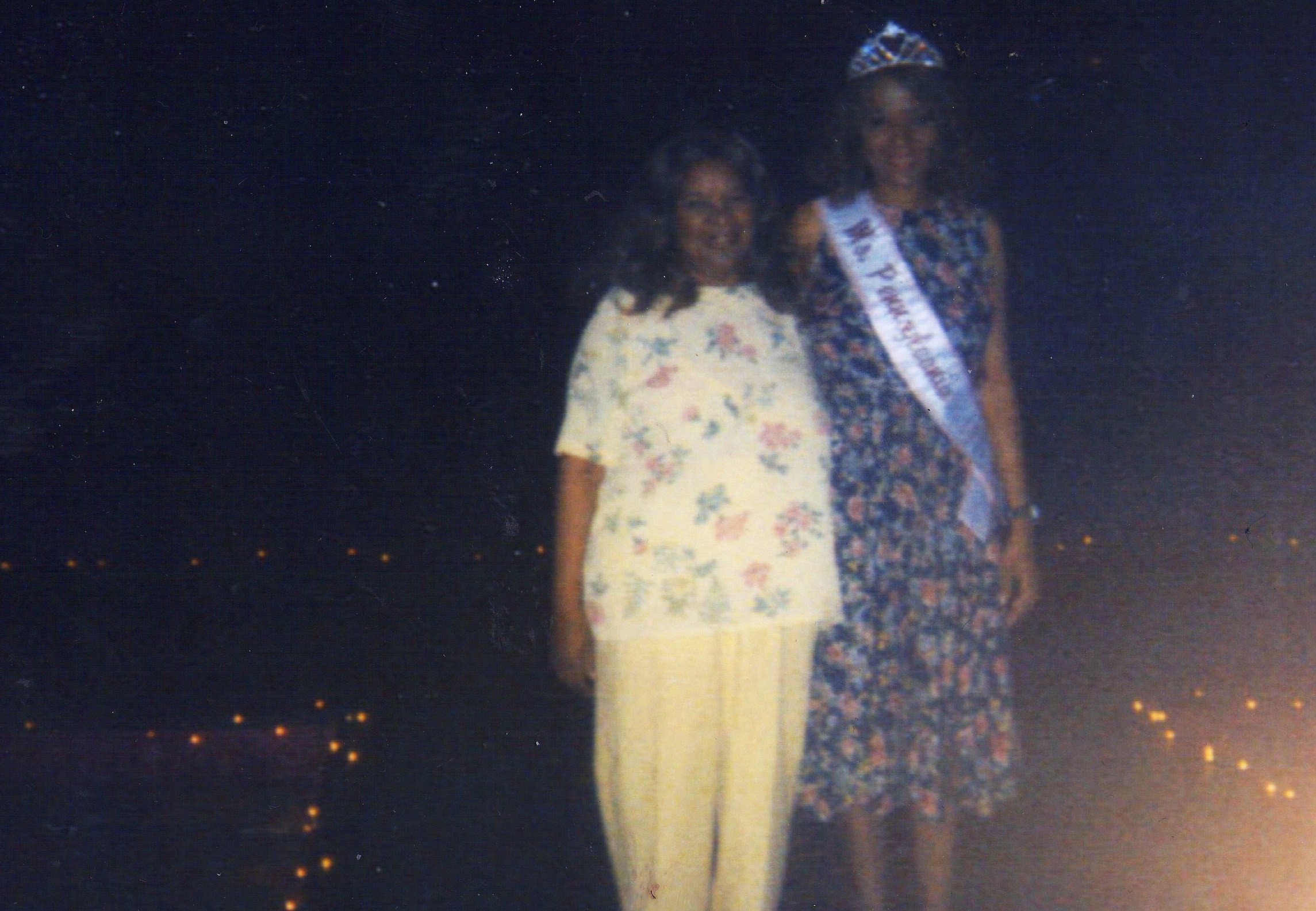 Ms. Pennsylvania 2004 Maria Frisby standing on the catwalk at her national pageant in Bloomingdale, Illinois.