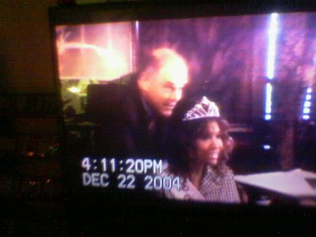 Pennsylvania Governor Ed Rendell and Ms. Pennsylvania 2004 Maria Frisby posing during a photo-op at the state capital in 2004.