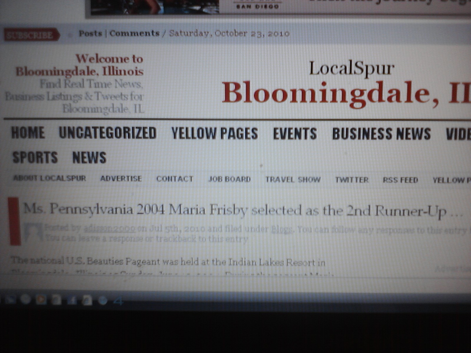 An article about Ms. Pennsylvania 2004 Maria Frisby in the Bloomingdale, Illinois LocalSpur.