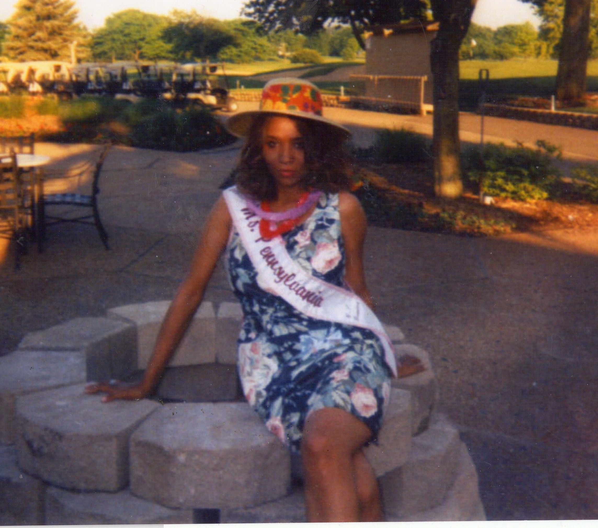 Ms. Pennsylvania 2004 Maria Frisby at the 2004 United States All World Beauties National Pageant in Bloomingdale, Illinois. Ms. Pennsylvania 2004 Maria Frisby was selected as a finalist and 2nd runner-up at the national pageant.