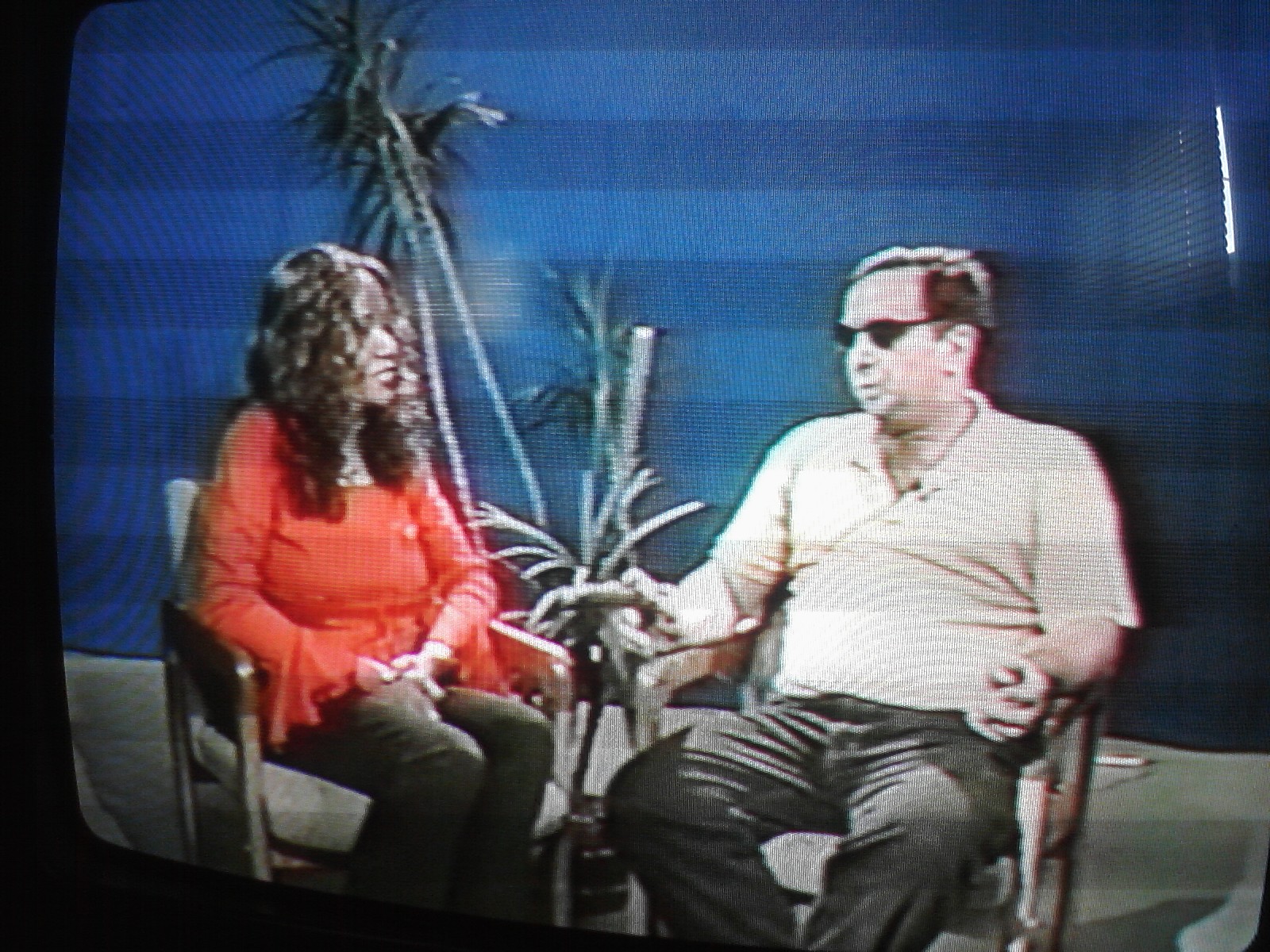 Maria Frisby and Dave Sweeney on the set of Time Warner Cable's The Dave Gold Show in New York, N.Y.