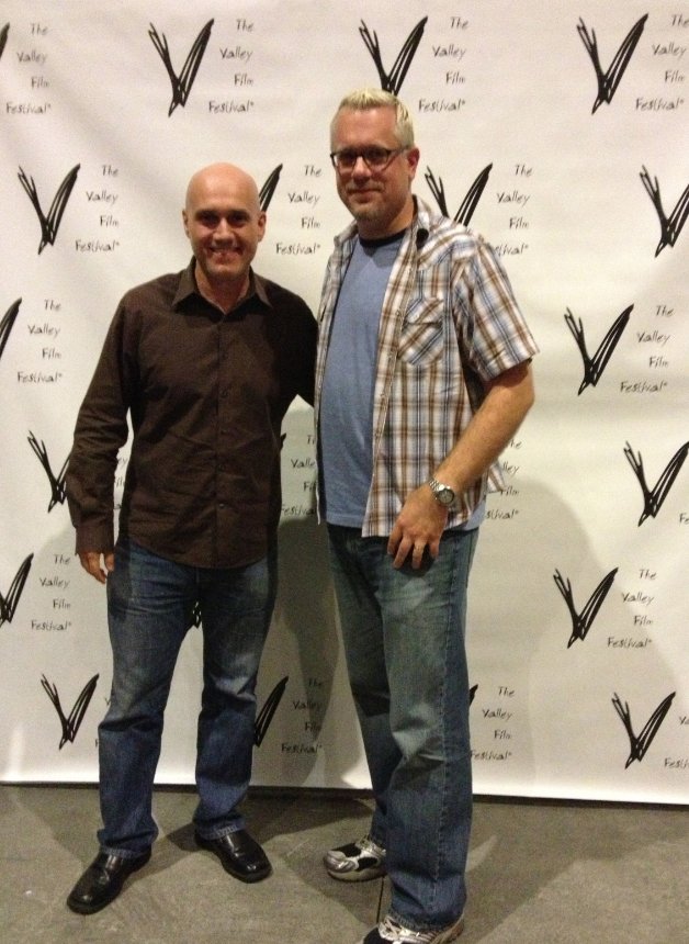 Patrick Barnitt and Peter Paul Basler at an encore screening of CHAD & THE ALIEN TOUPEE at the 2012 Valley Film Festival