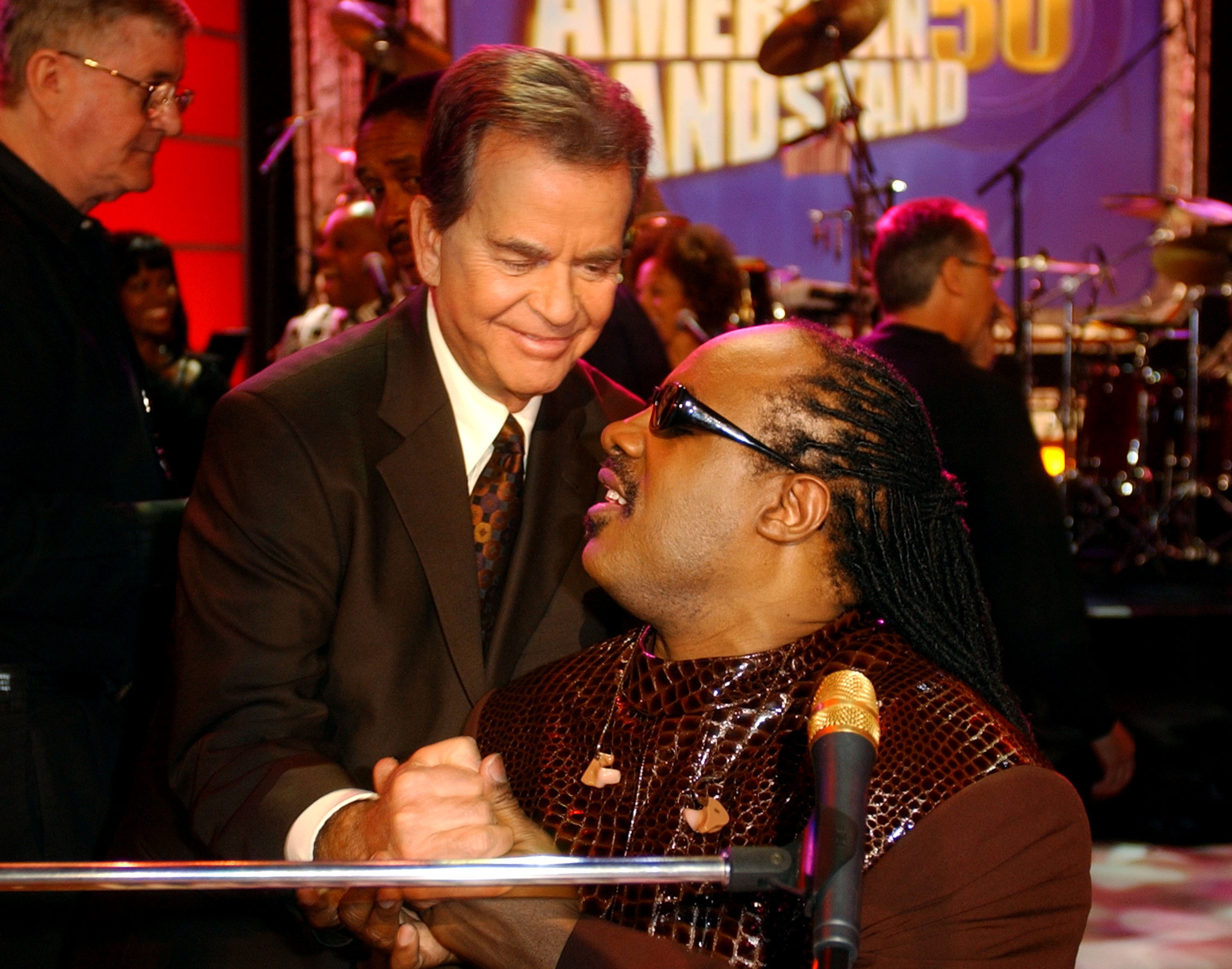 Stevie Wonder and Dick Clark