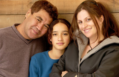 Niki Caro, Rawiri Paratene and Keisha Castle-Hughes at event of Whale Rider (2002)