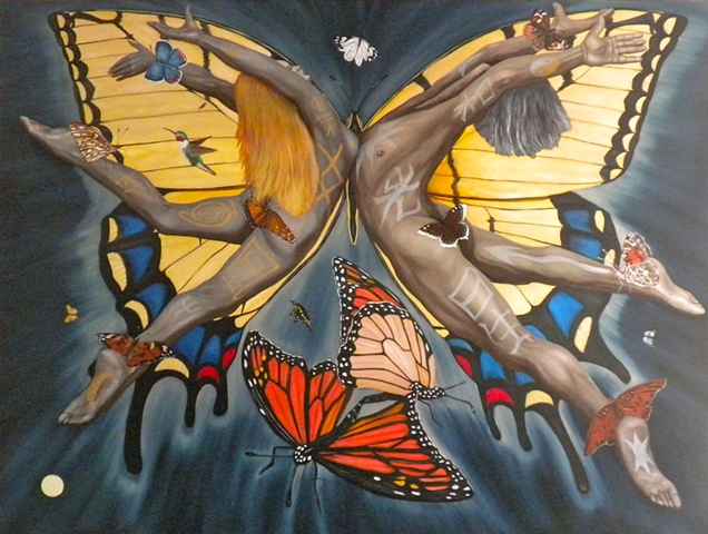 Original Oil on Canvas entitled Butterfly Nebula~ 6 ft x 8 ft.